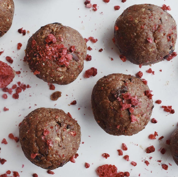 Goodness with G's Raspberry Cacao Protein Balls | Almeda Labs